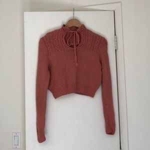 Vintage cropped sweetheart sweater